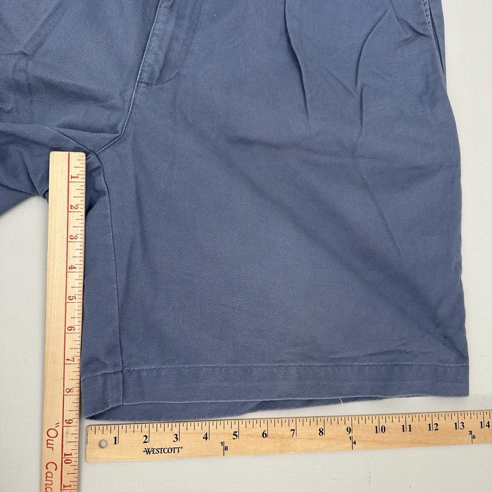 VTG Polo Ralph Lauren Chino Tyler Shorts Mens Fits 35 Y2K Two Pleats Baggy Blue